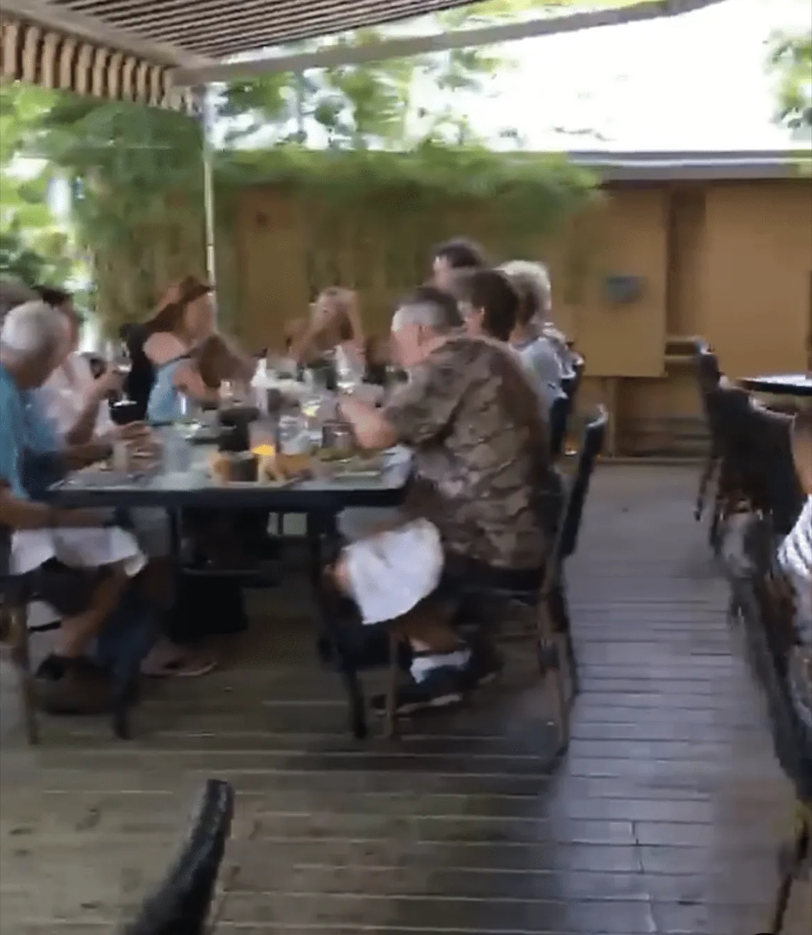 Courtyard dining at the waterfront restaurant
