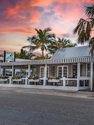 Front of Restaurant with pretty sky