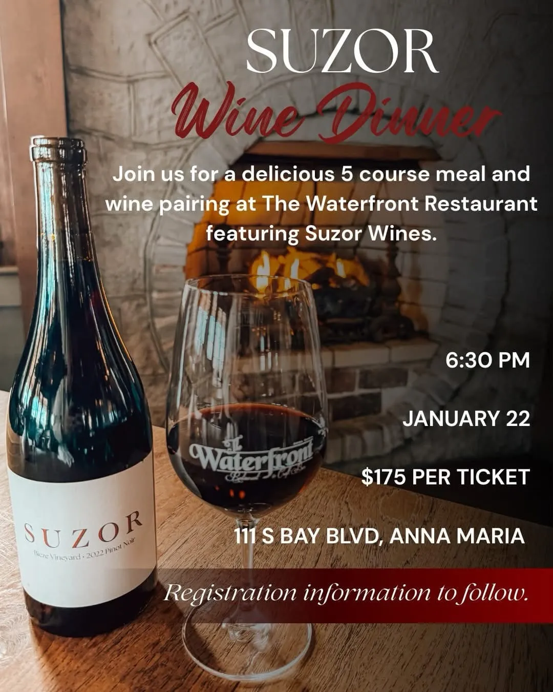 Suzor Wine Dinner at The Waterfront Restaurant January