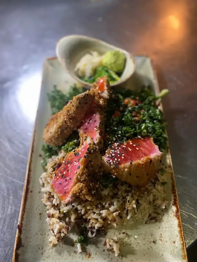 ahi tuna on Anna Maria Wasabi Crusted Tuna