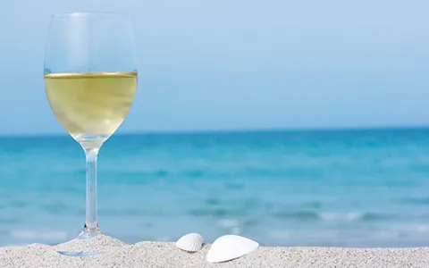 White Wine on Beach