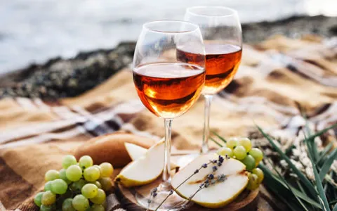 Wine Glasses on Beach Blanket